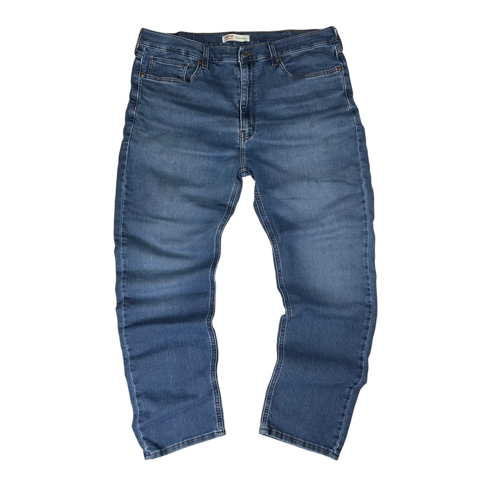 Signature by Levi Strauss Mens Regular Taper Blue Jeans W38 L32 Medium Wash